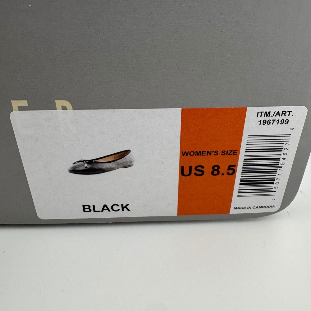 Ted Baker Ballet Flats Women 8.5 Black New Leather Bow Round Toe 1967199 - Picture 9 of 9